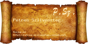 Petres Szilveszter névjegykártya